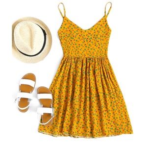 ✨Dusty Print Smock Cami Dress✨